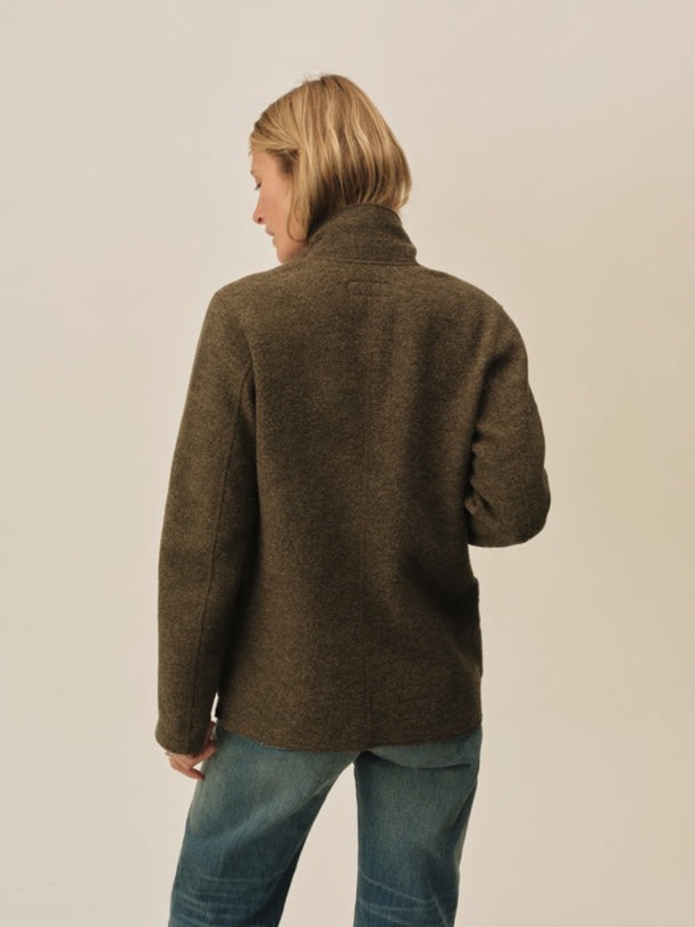 Buck Mason Chore Coat Jacket Blazer Felted Button Up Merino Wool Brown Size Xs - Picture 6 of 11